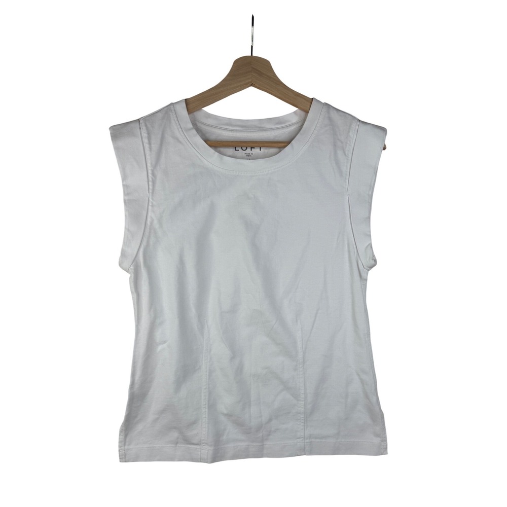 LOFT Cap‎ Sleeve Blouse size Medium White